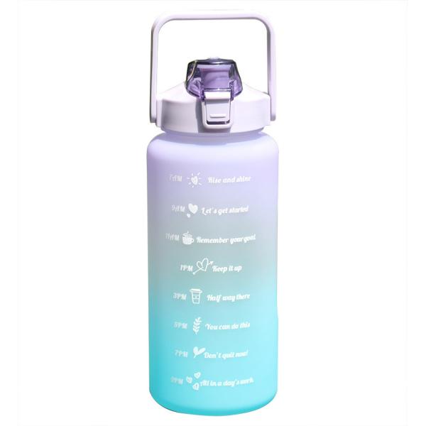 2000ML Portable Outdoor Custom Drinking Cups Motivational Gallon Water Bottle