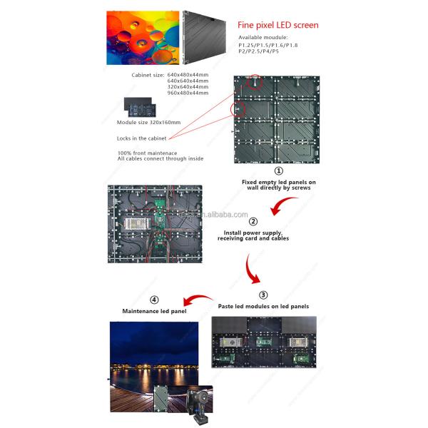 P2.5 Indoor LED Video Wall Panel 60 Sqm HD Display Screen Front Serviceable & Energy Saving CE ROHS FCC Certified