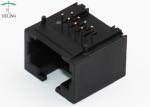 Unshielded Black 8P8C RJ45 Modular Connector Ethernet Jacks For PC Card Without