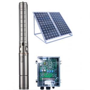 Quality 4 Inch DC Solar Deep Well Submersible Pump , Solar Powered Water Pump For Irrigation wholesale
