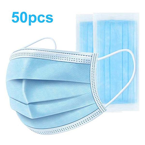 Disposable Non Woven Face Mask With Elastic Ear Loop Three Layer Folding