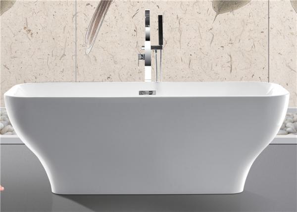 Cheap Modern Acrylic Free Standing Bathtub Single / Double Ended Tub Roll Top Thin Edge for sale