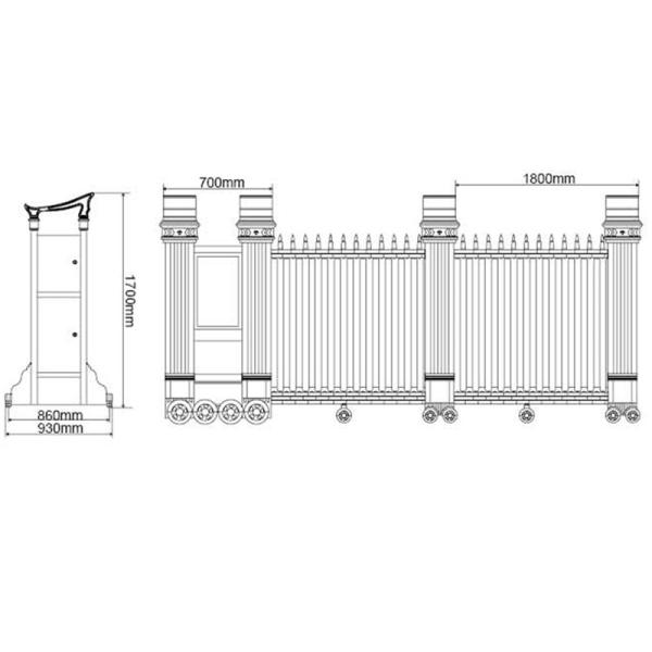 Aluminum Alloy Automatic Retractable Gate Electric Operated Fingerprint Control