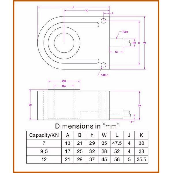 Donut load cell washer type load cell sensor