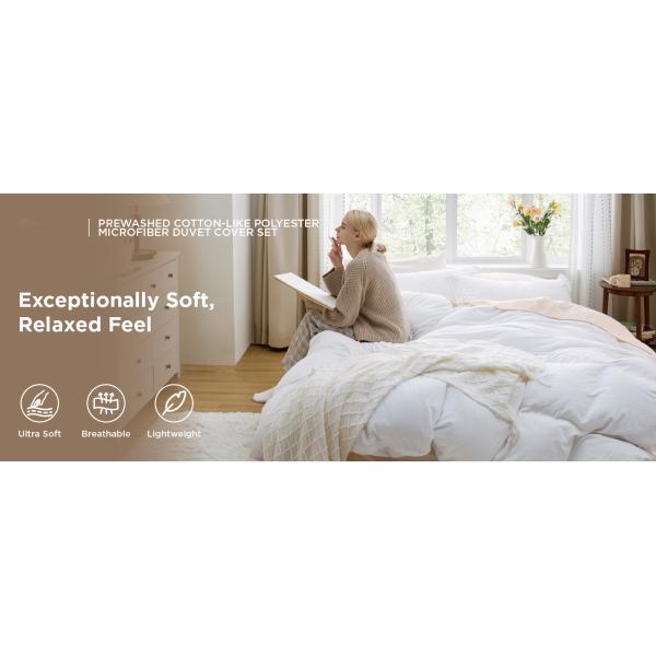 3 Pieces Extra Soft Bedding Set, Includes 1 Duvet Cover with Zipper Closure & 2 Pillow Shams