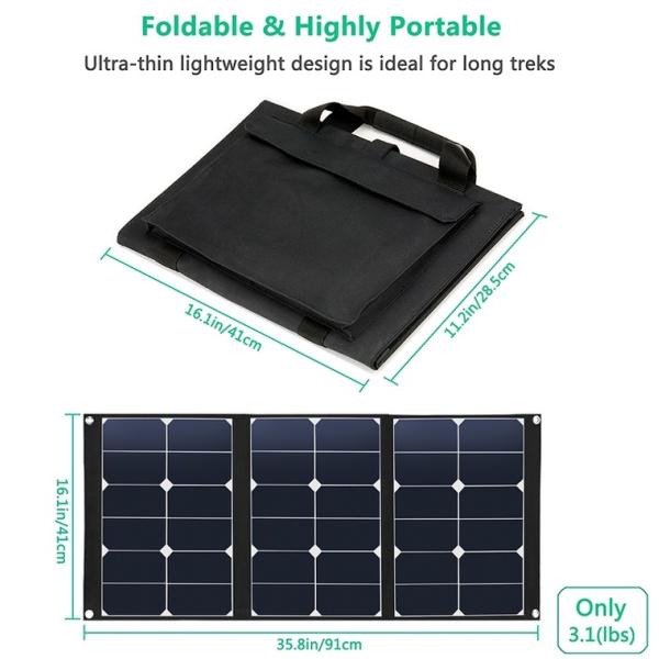 New Design Professional Home Outdoor 3 Fold 50W Monocrystalline Solar Panel Intenergy Folding Solar Panel Kit / 100w Monocrystalline Solar Panel