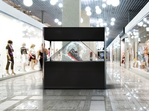 Full HD 3D Holographic Display Large Pyramid 200x200cm For Shopping Mall
