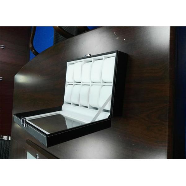MDF Covered Leather Mens Watch Display Case , Watch Collection Box 10 Slots