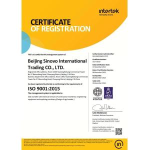 Beijing Sinovo International & Sinovo Heavy Industry Co.Ltd. Certifications