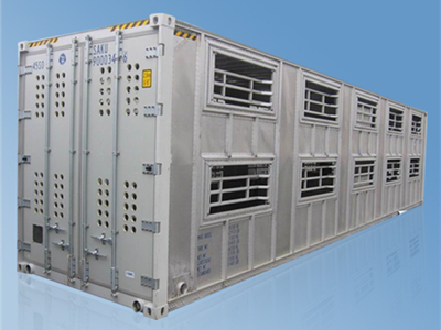 40 HC Aluminum Animal Shipping Container With Water System / Hinged Gates