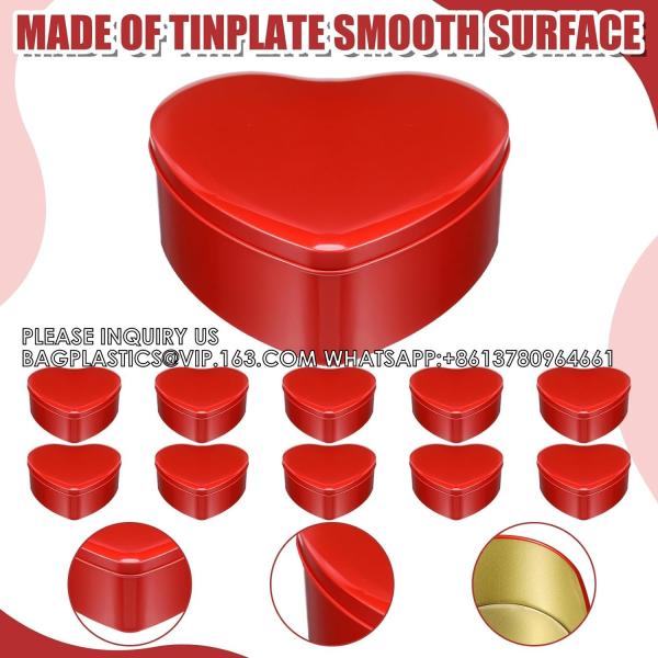 Red Heart Shaped Metal Tins With Lids Valentine'S Day Candy Boxes Biscuits Jar Tin Box Candy Chocolate Boxes Heart