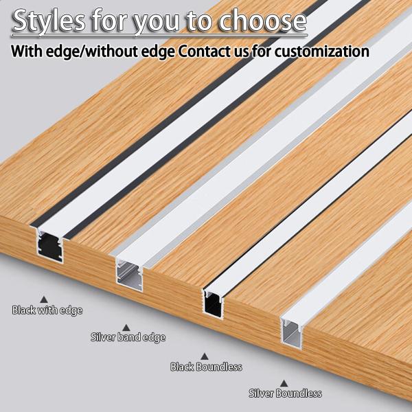 RGB Color Temp Linear Light Embedded Black LED Gypsum Ceiling Light Trough for Living Room