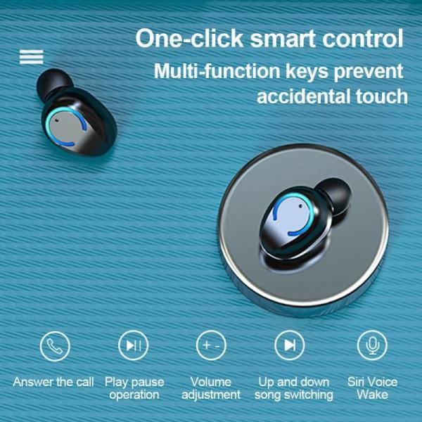 Sweat Proof 22*15mm Bluetooth 5.0 Wireless Earbuds 30Hz-20KHz