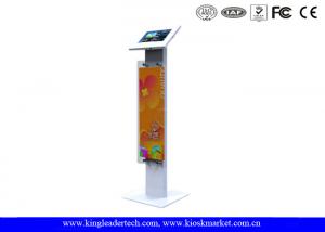 Quality Public Display Stands Anti Theft Ipad Kiosk Stand with Logo Panel , Rugged Metal wholesale