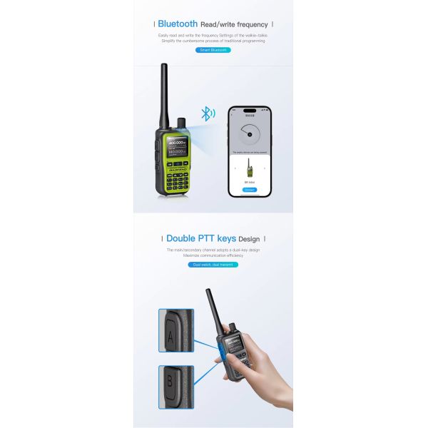 Baofeng UV-5R Mini Walkie Talkie with 0-10KM Talk Range IPX5 Water Resistance and 5W Output Power Two Way Radio