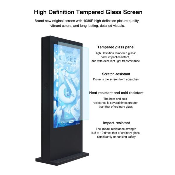75 Inch Full Outdoor Lcd Display Panel Floor Standing Aluminum Alloy Frame