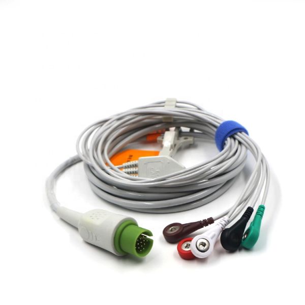 4.0mm Diameter Spacelabs Ecg Cable , 3/5Lead 17pin Ecg Cable With Lead Wire