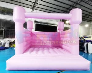 Quality Pink 0.55mm PVC Inflatable Bounce Houses Quadruple Stitching wholesale