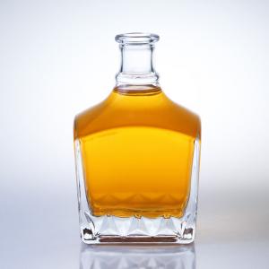 Quality Whiskey Glass Bottle Square Pop 750ml for Traditional Whisky Selection wholesale