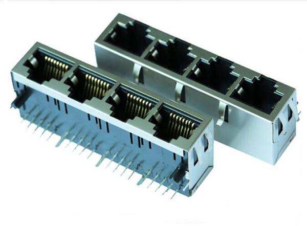 Cheap Multi Port Rj45 Modular Jack Female Conector , Rj45 Ethernet Connector For PCB for sale