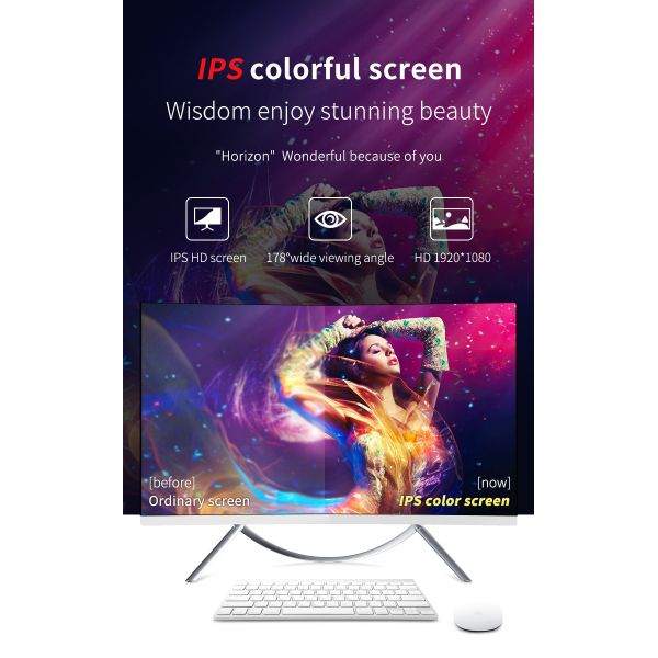 RAM 4GB SDD 120GB I3 3120 Curved Desktop Computer 27 Inch With Camera