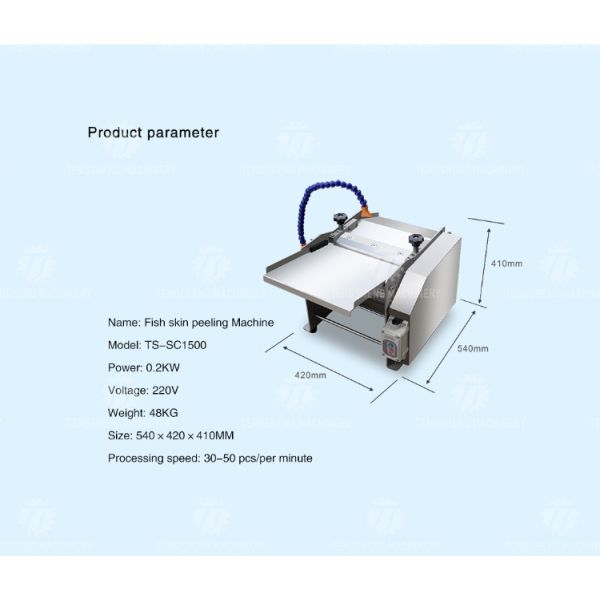 50PCS/Min Desktop Fish Processing Machine Grass Carp Peeler