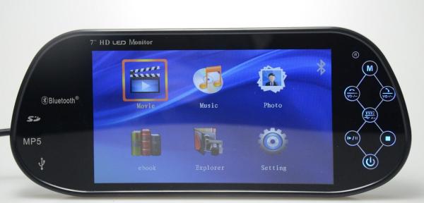 Cheap 7'' TFT LCD Car Rear View Mirror Monitor 2 Ways Video Input For Backup Camera for sale