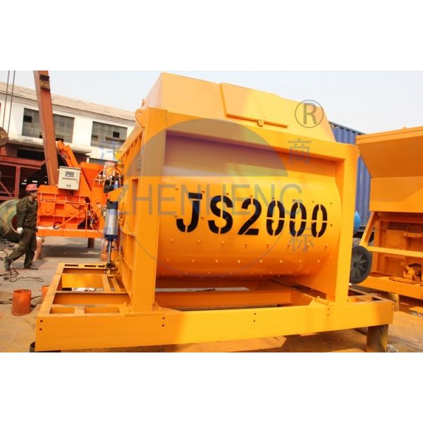 High Tenacity Compulsory JS2000 Concrete Mixer, Electric Motor Large Concrete Mixer