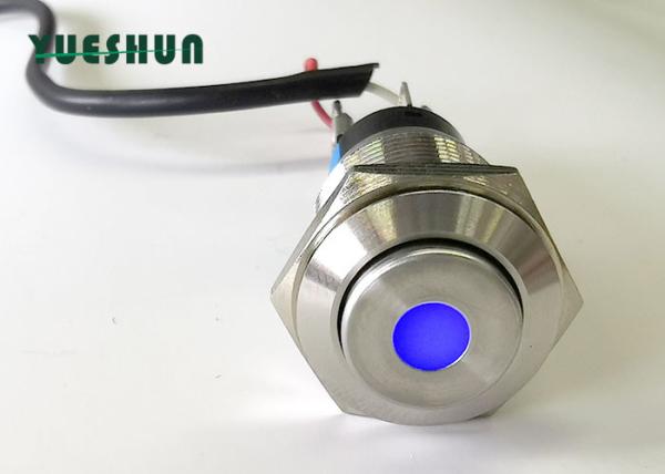 Cheap 16mm Dot Type Push Button Switch LED Illuminated , LED Latching Push Button Switch for sale