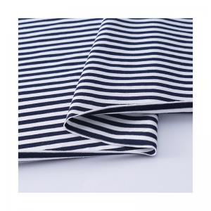 Quality Soft Textured Yarn Dyed Cloth , Sportswear Striped Knit Organic Cotton Fabric wholesale