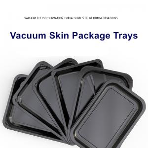 Quality 330 X 230 X 20 Mm PP Black Vacuum Package Prefabricated Skin Tray For Fresh Food wholesale