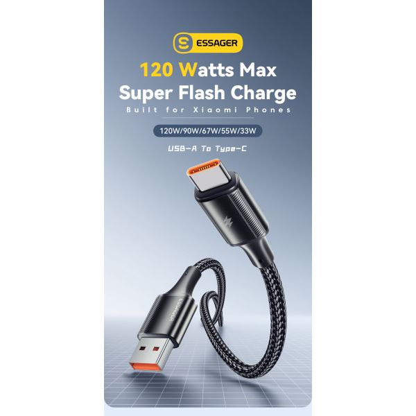 120W USB A To C Cable PP USB C Charging Cord ESSAGER ES-X45