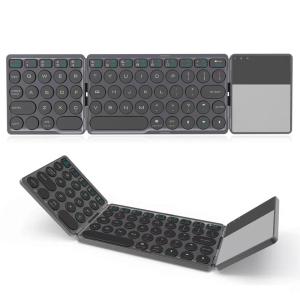 Quality Portable Foldable Bluetooth Touchpad Keyboard for ipad ios 13.0 Android Windows Folding keyboard wholesale