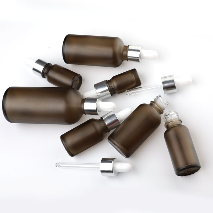 Colored Paiting ODM Serum Dropper Bottles Glass Frosted Round Shape