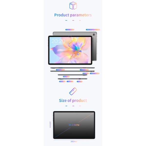 10.1 Inch 3C Electronics Full HD IPS Screen Dual 4G Calling AC Dual Band WiFi Bluetooth 5.0 Tablet