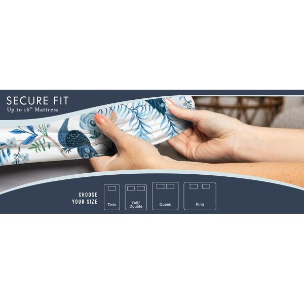 Super Soft Peacock Bed Sheets for Kids & Teens with Fitted Sheet, Flat Sheet & Pillowcase