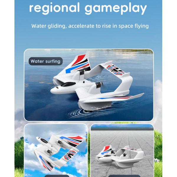Rc Hydroplane Plane Toys Jet Fixed Wing 2.4g Remote Control Glider Foam Airplane Model Rc Plane for 8-13 Years Old