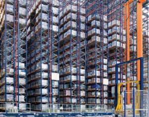 Quality Labor Saving Efficiency Automated Warehouse System , ASRS Storage System HS Code 73089000 wholesale