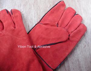 China High quality 14 Red color Cow Split Welding Gloves/Safety Gloves / Working Gloves on sale