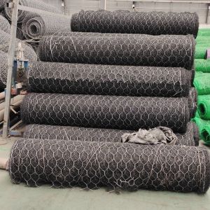 Combination Geotextile Gabion Rock Fall Netting Galvanized Hexagonal Steel Wire