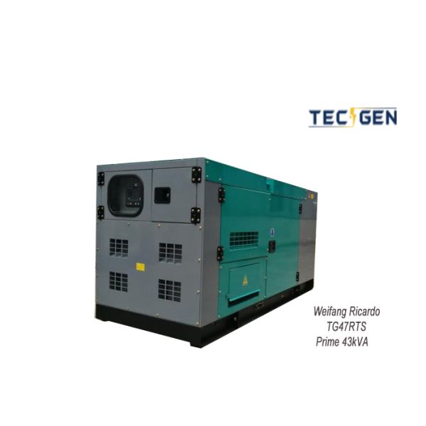 43kVA Weifang ricardo diesel generators with soundproof enclosed for home use