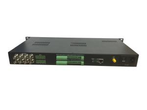 8-ch unidirectional SDI Fiber Extender with external audio, data and Gigabit  Ethernet