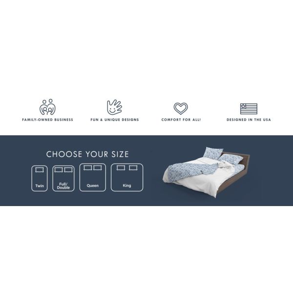 Super Soft Wrinkle Resistant Blue Indigo Palms Pattern Bedding Set, Vibrant Print All-Season Sheet Set