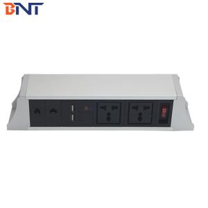 Quality 2mm surface thickness desk hanging power socket with frame plate side design TUS101 wholesale