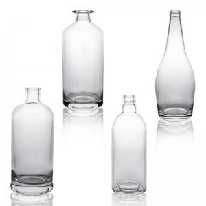 Quality Glass bottle Whisky Glass Vodka Gin Rum bottle with cork 375ml 500ml 700ml 750ml 1000ml wholesale