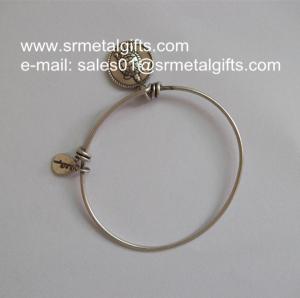 Quality Steel wire pendant bracelet twist wire bracelet with charm pendant wholesale