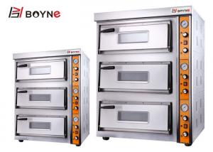 Quality Stainless Steel Commercial Pizza Oven Three Deck Bakery Oven With Stone wholesale