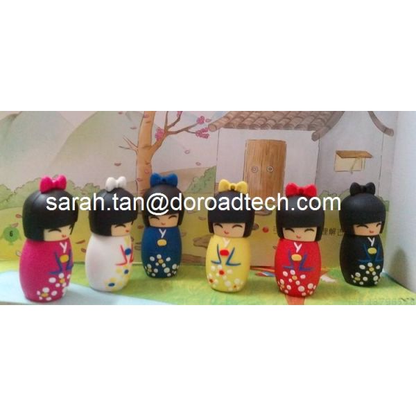 Cute Doll Shape 3D Soft PVC USB Flash Disk, USB Flash Drives