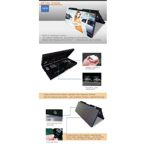 P8 Led Wall Screen Display Outdoor , Single Face Front Open Panel Led Display