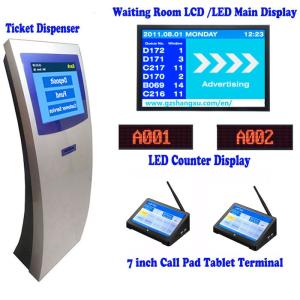China 17 inch Automatic Banking Queue Management System with 7 Tablet Calling Pad Terminal,Queue Number Ticket Kiosk System on sale
